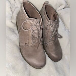 Dansko Taupe Lace-Up Boots